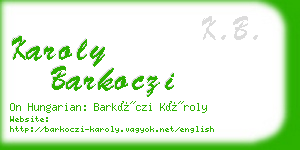 karoly barkoczi business card